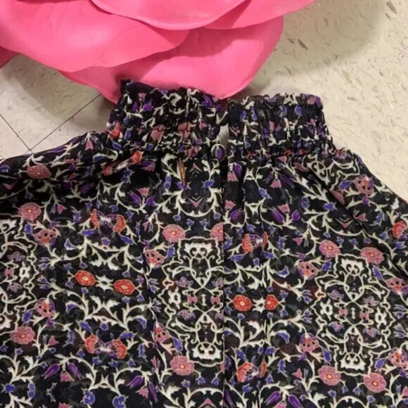 MISA LOS ANGELES Rania Asymmetrical Tiered Ruffle Dress Floral Smocked Fairy - Picture 16 of 16